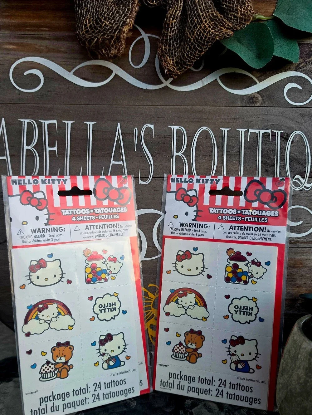 2 Hello Kitty & Friends Tattoos 24ct